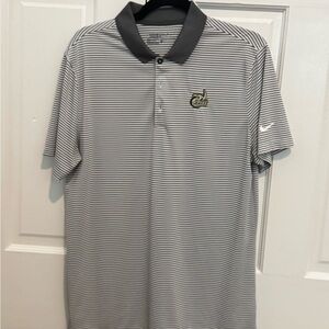 Nike Charlotte 49ers Grey and White Striped Polo Shirt
